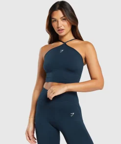 DAMES Gymshark Croptops|Tanktops*Everyday Halter Neck Ribbon Tank