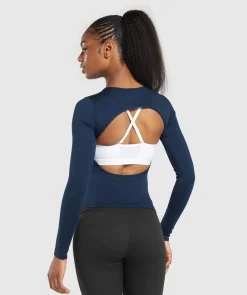 DAMES Gymshark T-shirts*Everyday Open Back Long Sleeve Top