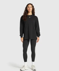 DAMES Gymshark T-shirts*Fraction Long Sleeve T-Shirt