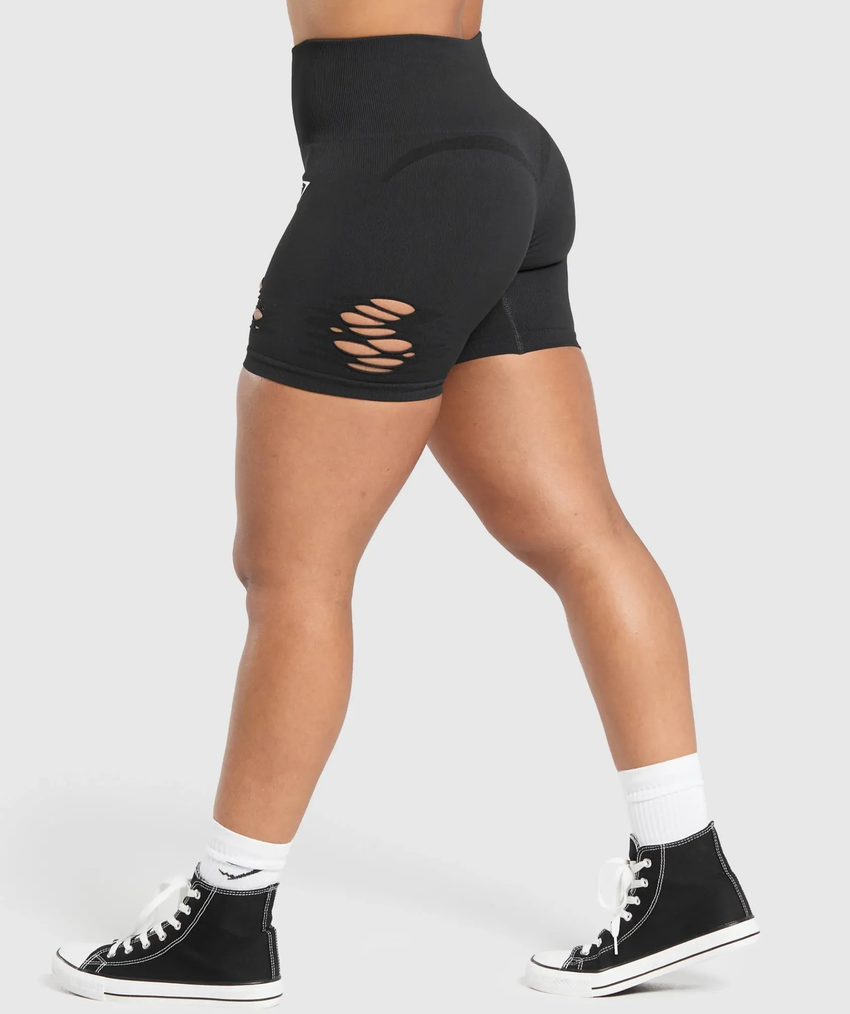 DAMES Gymshark Shorts*Gains Seamless Distressed Shorts