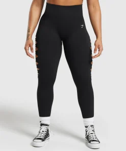 DAMES Gymshark Leggings|Zwarte Leggings*Gains Seamless Ripped Leggings