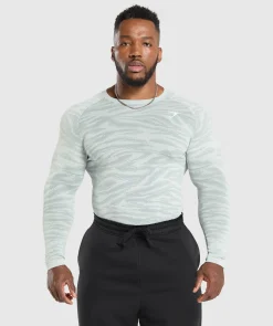 Heren Gymshark T-shirts*Geo Animal Seamless Long Sleeve T-Shirt