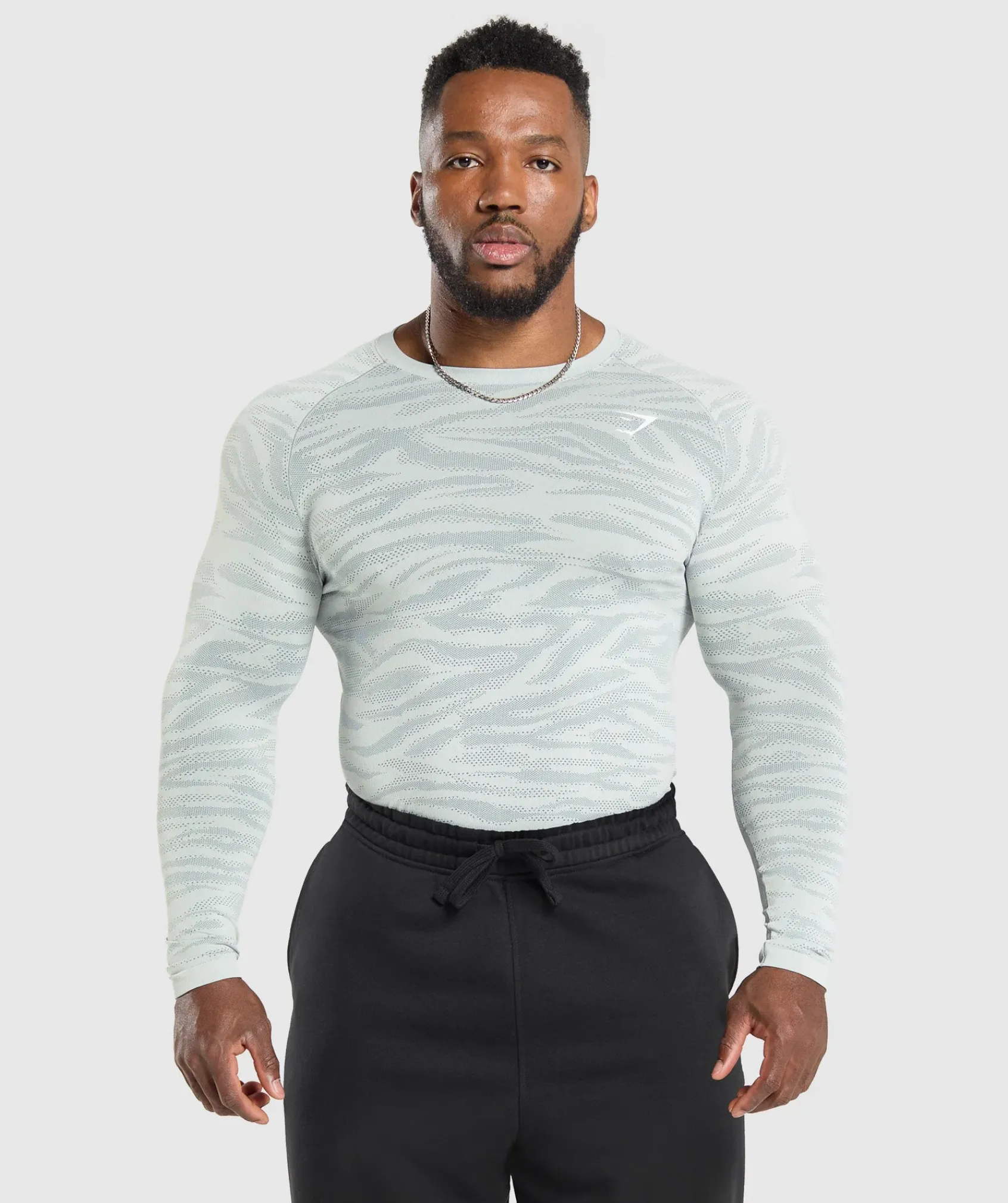 Heren Gymshark T-shirts*Geo Animal Seamless Long Sleeve T-Shirt