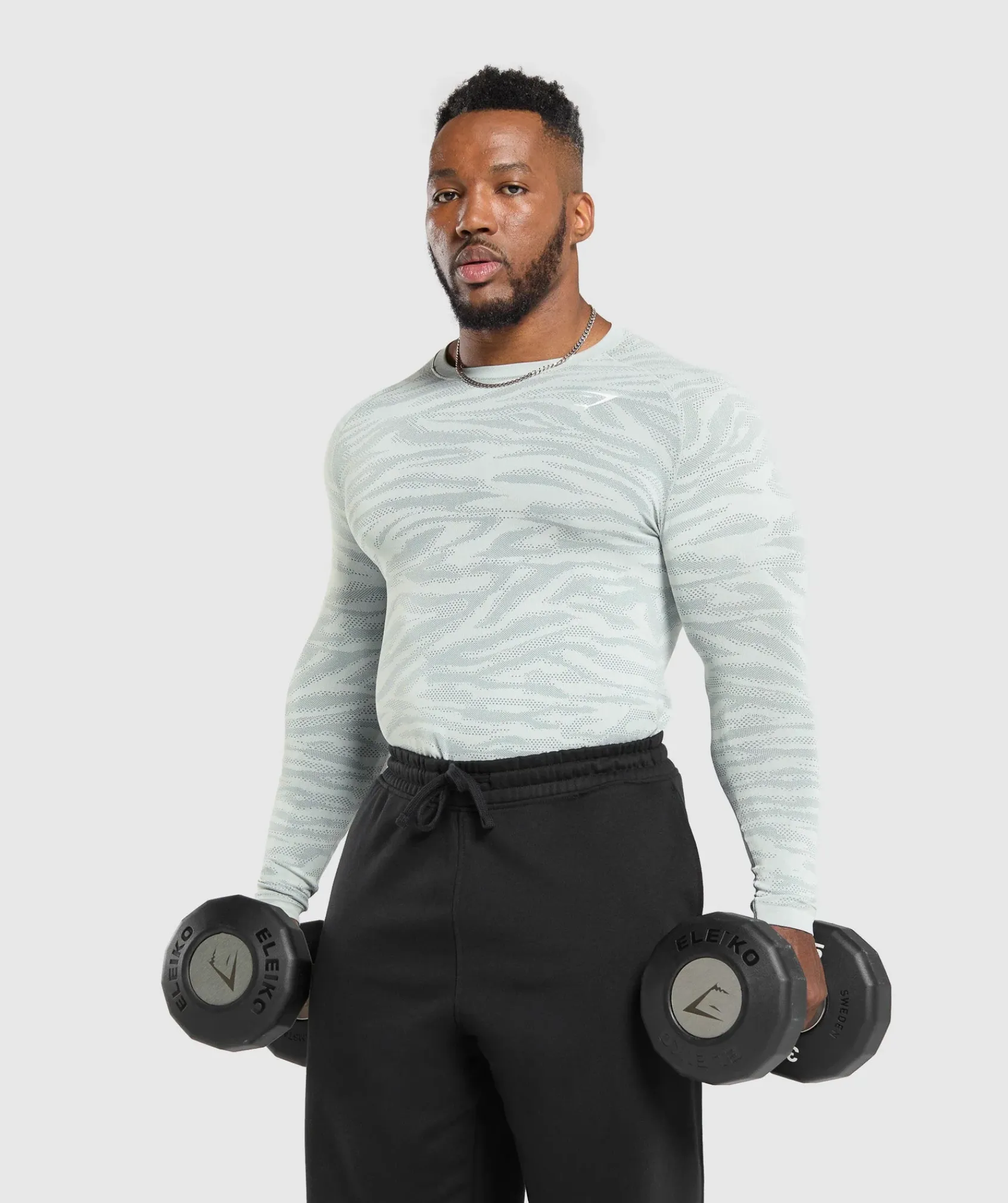 Heren Gymshark T-shirts*Geo Animal Seamless Long Sleeve T-Shirt
