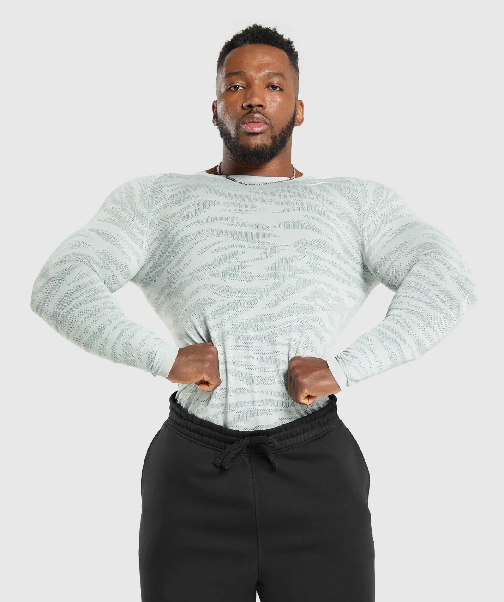 Heren Gymshark T-shirts*Geo Animal Seamless Long Sleeve T-Shirt