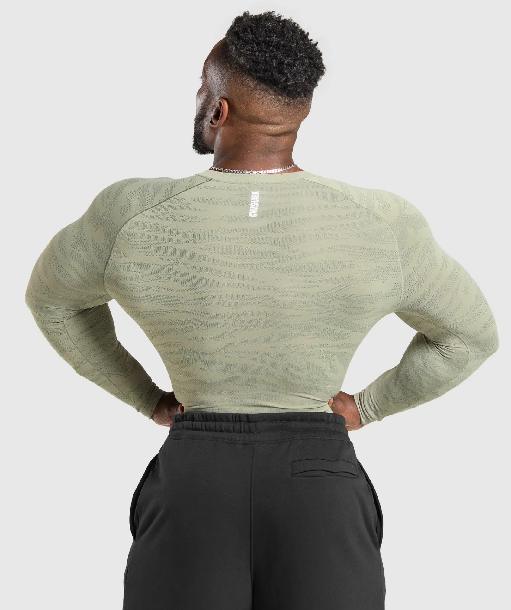 Heren Gymshark T-shirts*Geo Animal Seamless Long Sleeve T-Shirt