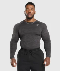 Heren Gymshark T-shirts*Geo Animal Seamless Long Sleeve T-Shirt