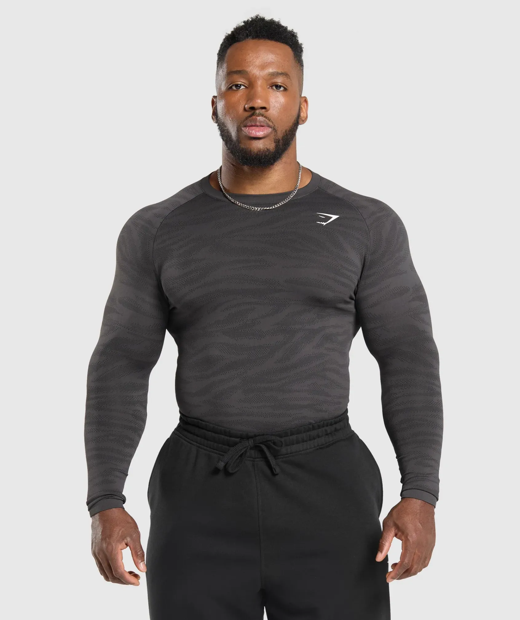 Heren Gymshark T-shirts*Geo Animal Seamless Long Sleeve T-Shirt
