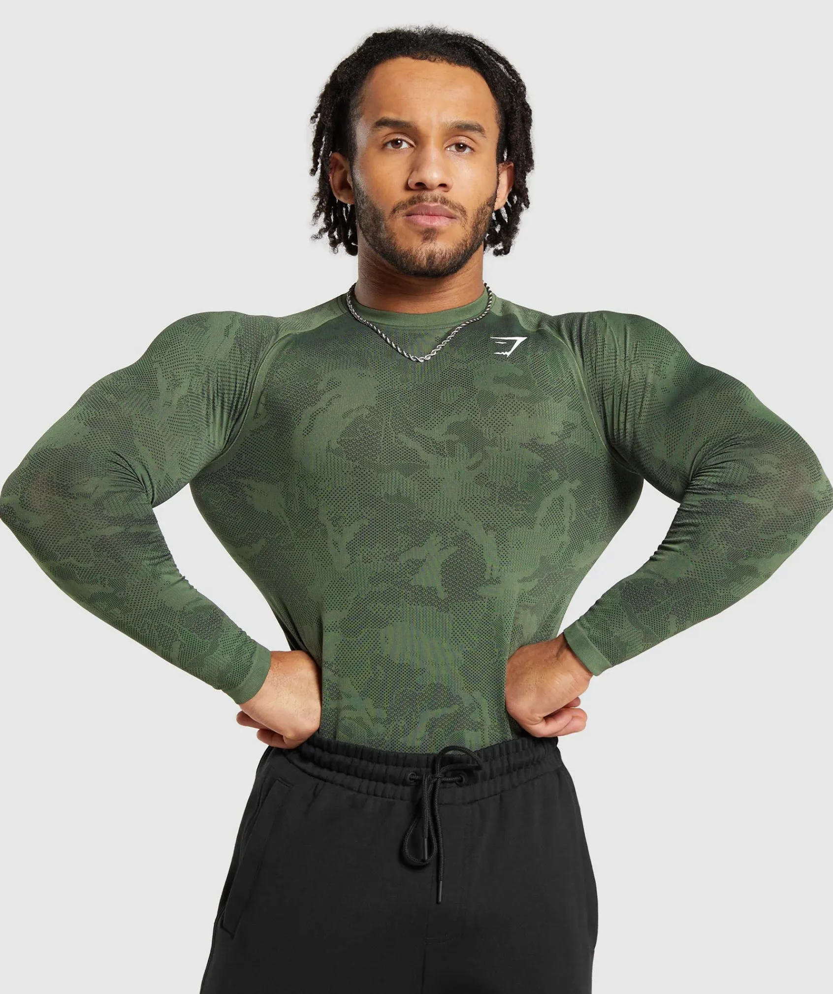 Heren Gymshark T-shirts*Geo Seamless Long Sleeve T-Shirt