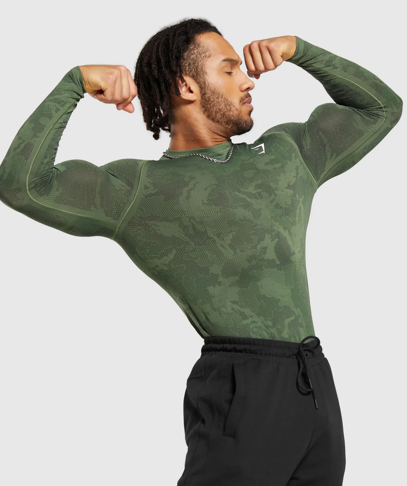 Heren Gymshark T-shirts*Geo Seamless Long Sleeve T-Shirt