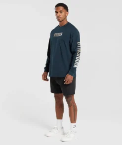 Heren Gymshark T-shirts*Global Graphic Long Sleeve T-Shirt