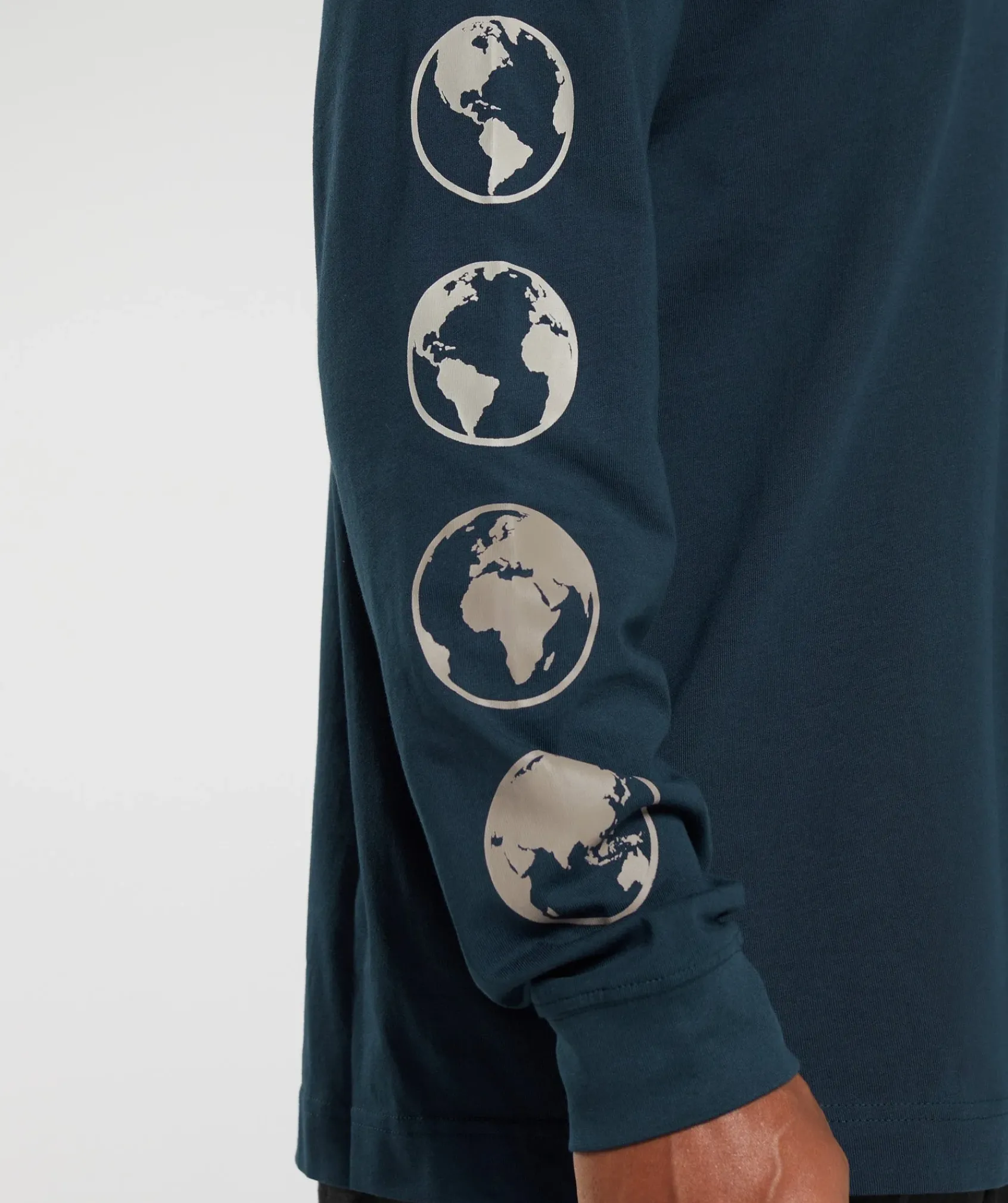 Heren Gymshark T-shirts*Global Graphic Long Sleeve T-Shirt
