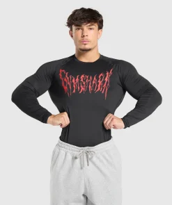 Heren Gymshark Compressie|T-shirts*Graphic Baselayer Long Sleeve T-Shirt