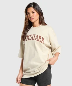 DAMES Gymshark T-shirts*Graphic Collegiate Oversized T Shirt
