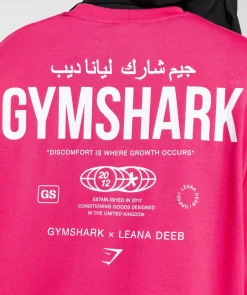 DAMES Gymshark Bedekkende Sportkleding|T-shirts*GS X Leana Deeb Graphic Oversized Long Sleeve Top