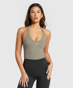DAMES Gymshark Croptops|T-shirts*Halter Neck Cami with Shelf