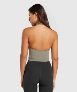DAMES Gymshark Croptops|T-shirts*Halter Neck Cami with Shelf