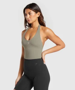 DAMES Gymshark Croptops|T-shirts*Halter Neck Cami with Shelf