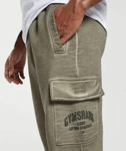 Heren Gymshark Joggingbroeken|Cargobroeken*Heavyweight Washed Cargo Joggers