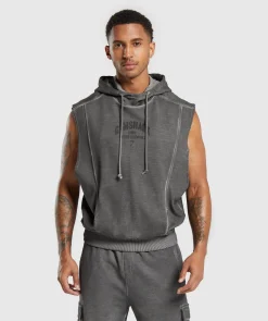Heren Gymshark Hoodies & Truien*Heavyweight Washed Cut Off Hoodie