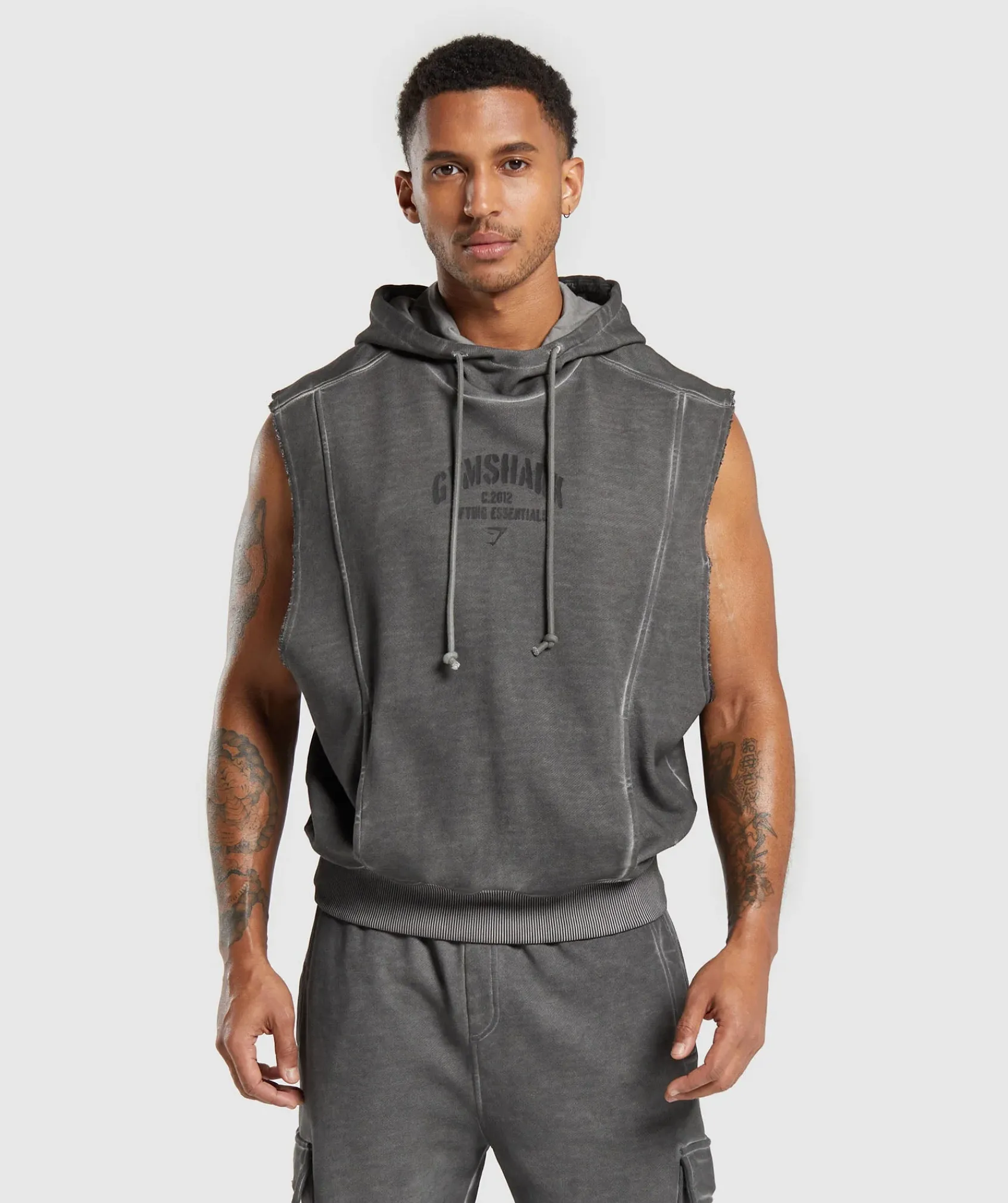 Heren Gymshark Hoodies & Truien*Heavyweight Washed Cut Off Hoodie