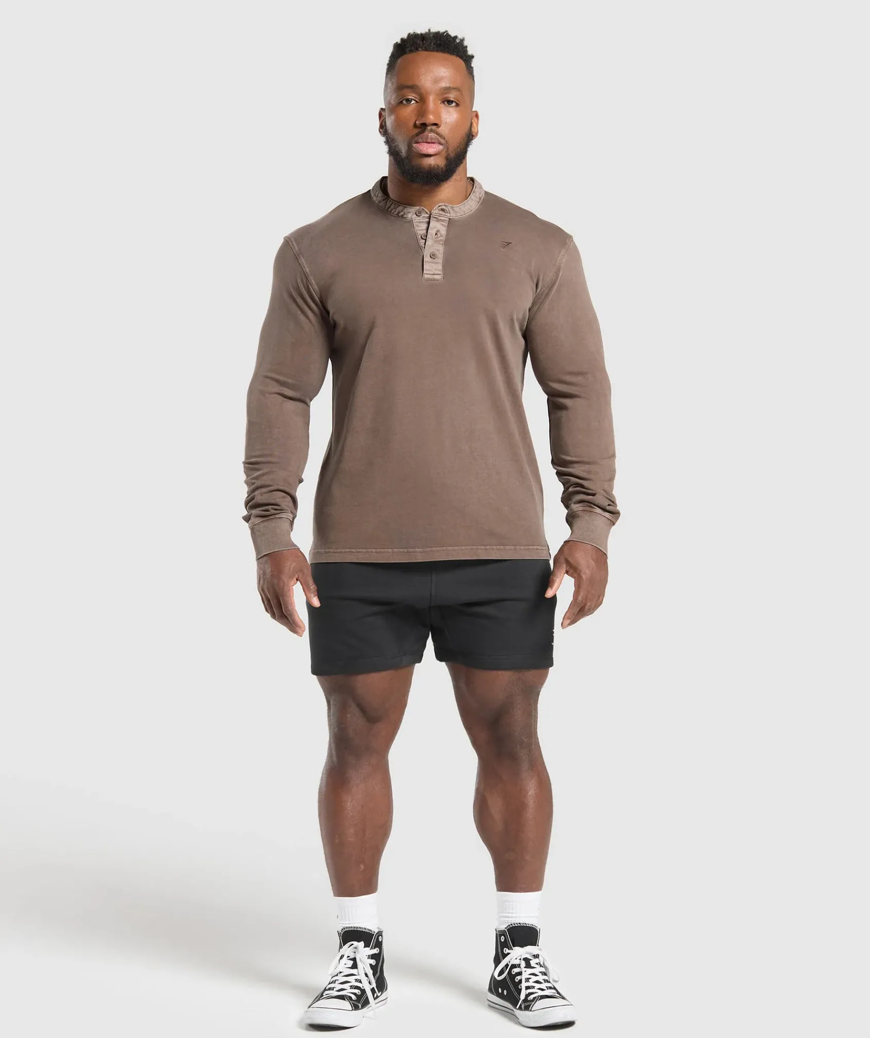 Heren Gymshark T-shirts*Heavyweight Woven Collar Henley