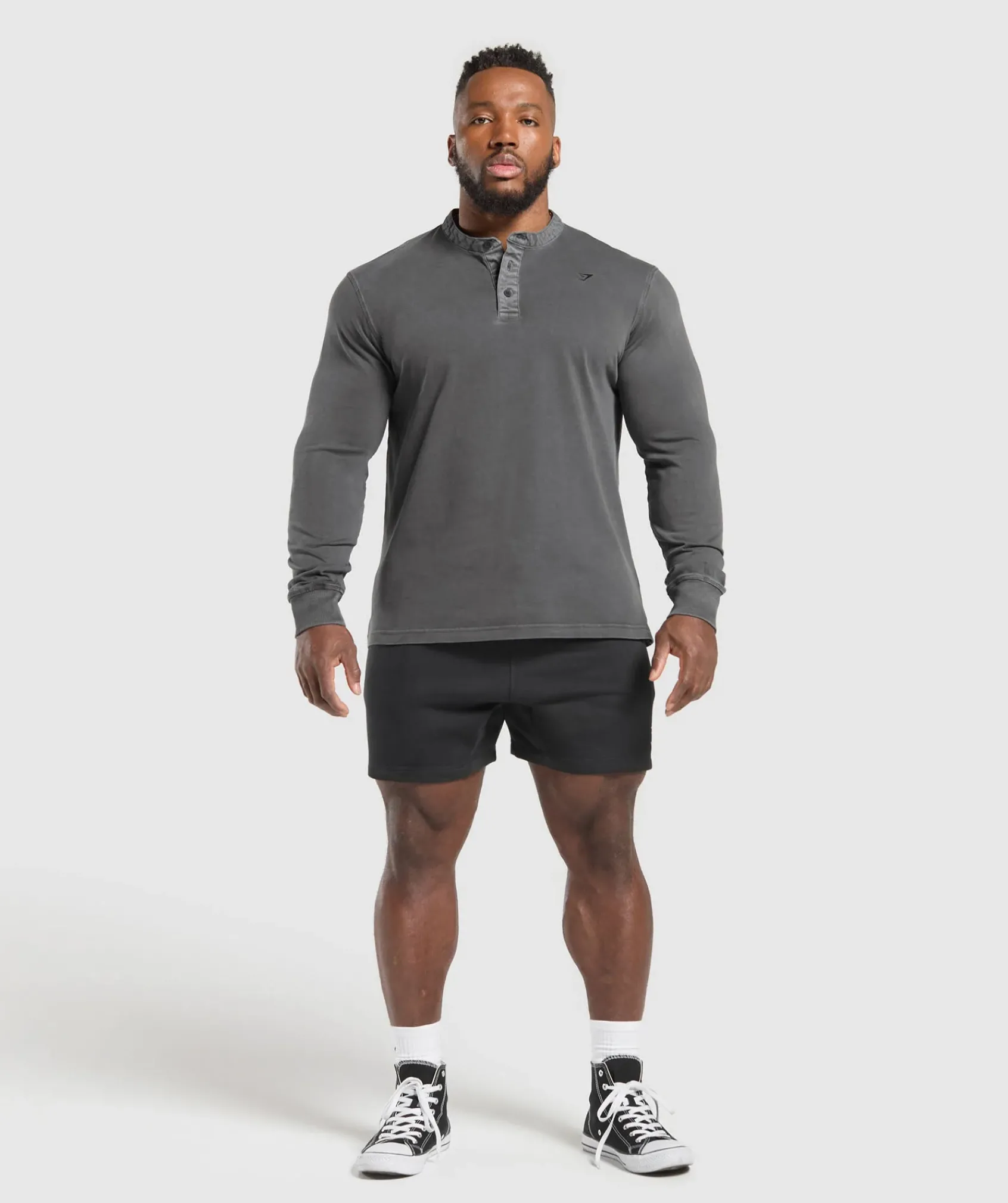 Heren Gymshark T-shirts*Heavyweight Woven Collar Henley