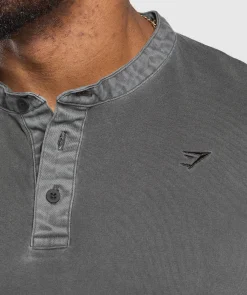 Heren Gymshark T-shirts*Heavyweight Woven Collar Henley