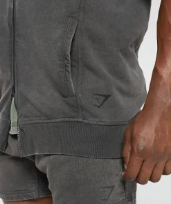 Heren Gymshark Sportjacks|Hoodies & Truien*Heritage Washed Sleeveless Zip Hoodie