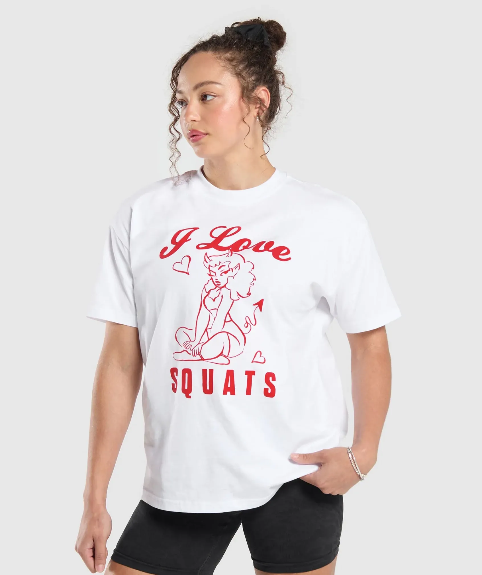 DAMES Gymshark T-shirts*I Love Squats Graphic Oversized Tee