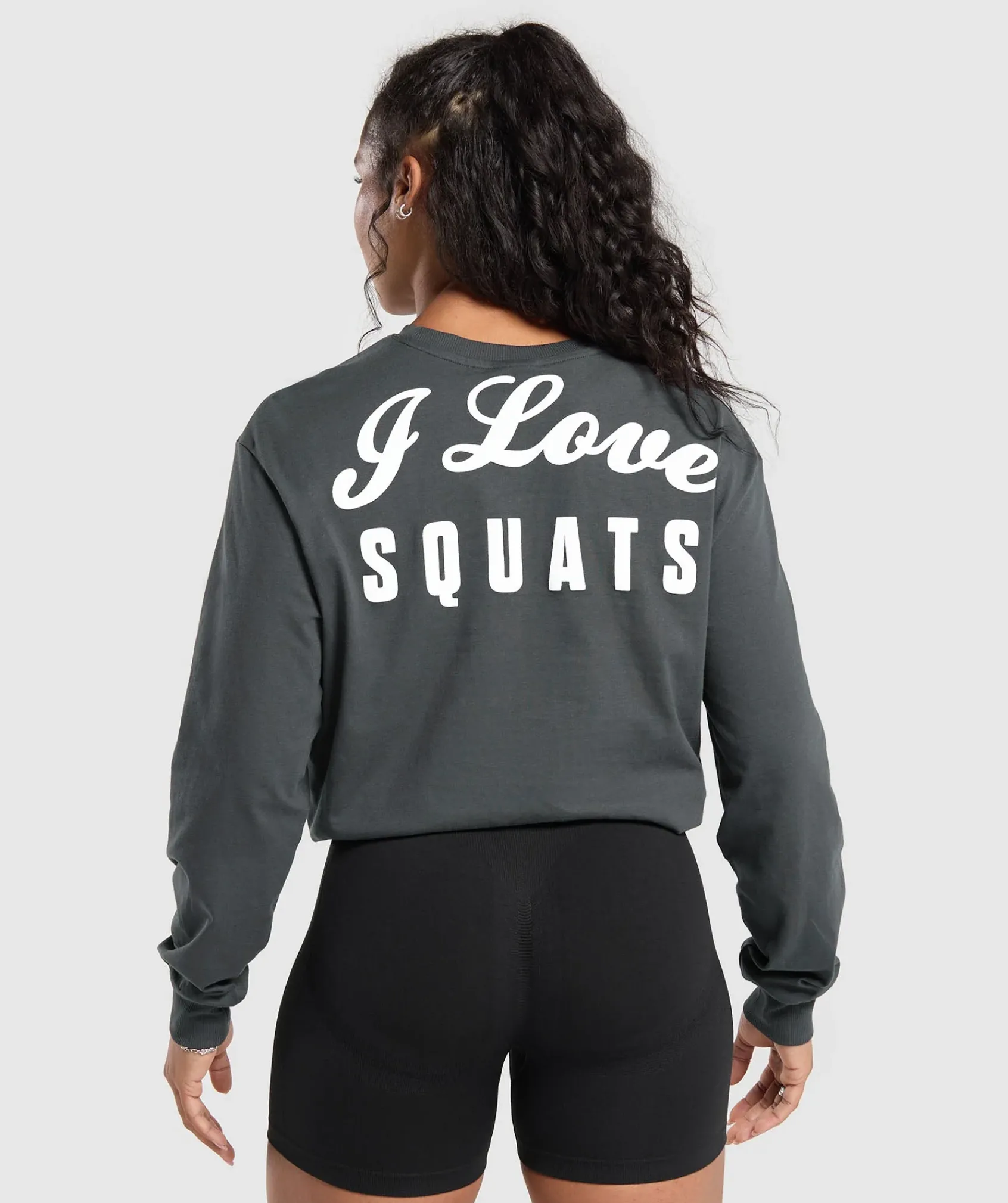 DAMES Gymshark T-shirts*I Love Squats Long Sleeve Skater