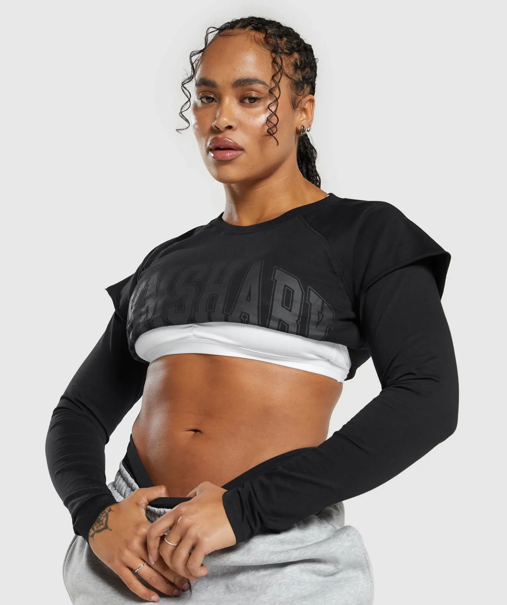 DAMES Gymshark Croptops|T-shirts*Lifting 2 In 1 Long Sleeve Crop Top