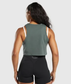 DAMES Gymshark Croptops|Tanktops*Lifting Essential Cotton Crop Tank