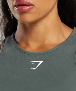 DAMES Gymshark Croptops|Tanktops*Lifting Essential Cotton Crop Tank