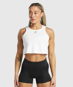 DAMES Gymshark Croptops|Tanktops*Lifting Essential Cotton Crop Tank