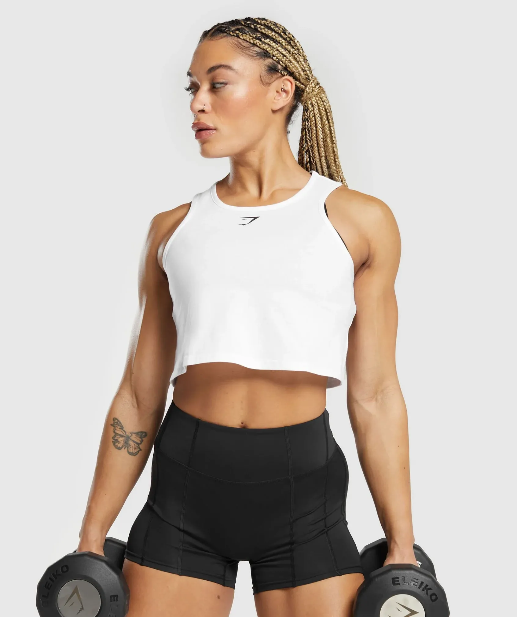 DAMES Gymshark Croptops|Tanktops*Lifting Essential Cotton Crop Tank
