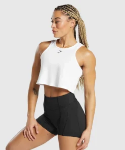 DAMES Gymshark Croptops|Tanktops*Lifting Essential Cotton Crop Tank