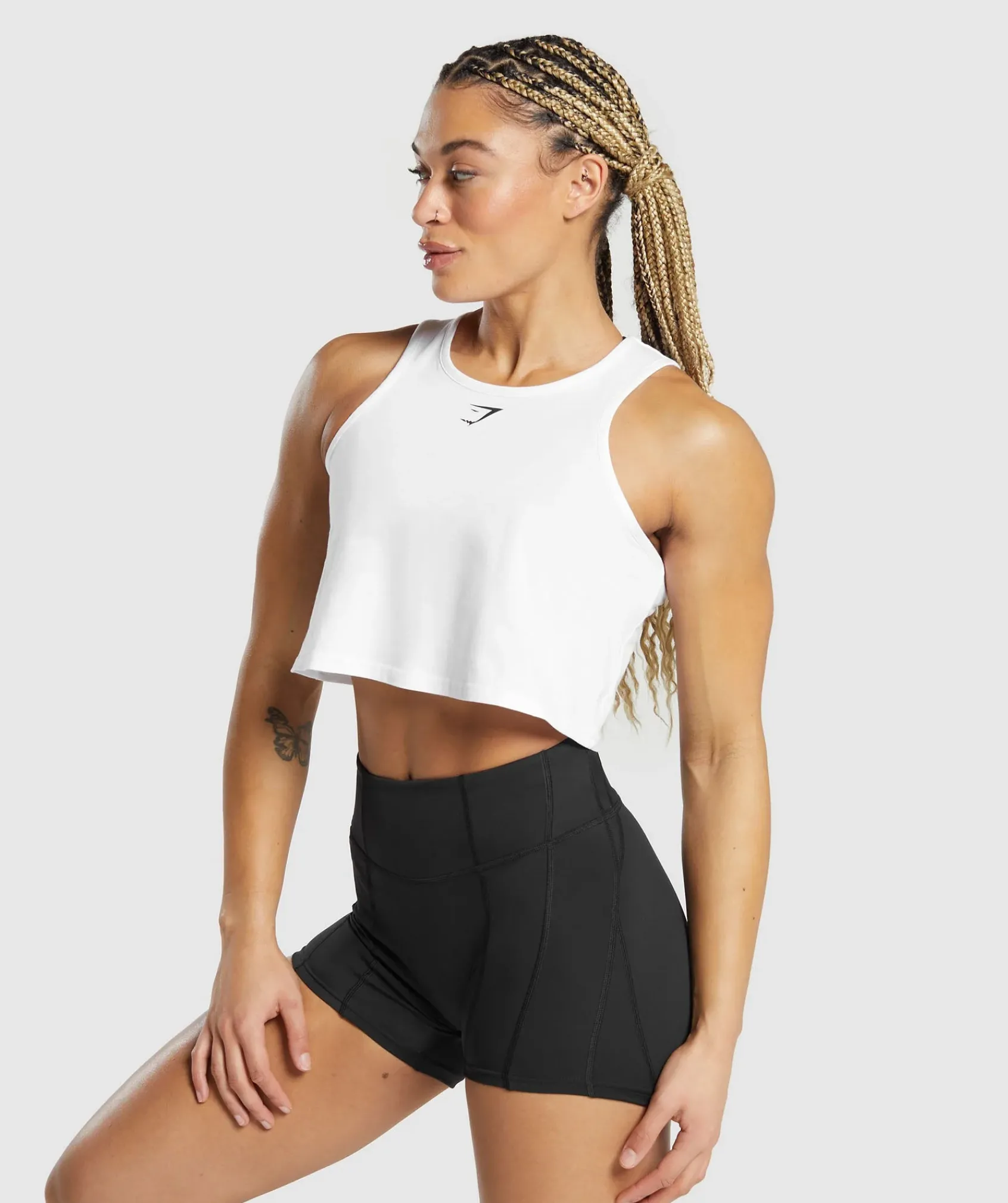 DAMES Gymshark Croptops|Tanktops*Lifting Essential Cotton Crop Tank