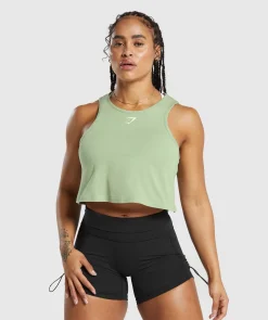 DAMES Gymshark Croptops|Tanktops*Lifting Essential Cotton Crop Tank