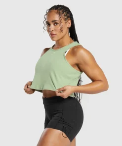 DAMES Gymshark Croptops|Tanktops*Lifting Essential Cotton Crop Tank