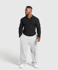 Heren Gymshark T-shirts*Long Sleeve Waffle Polo Shirt