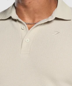Heren Gymshark T-shirts*Long Sleeve Waffle Polo Shirt