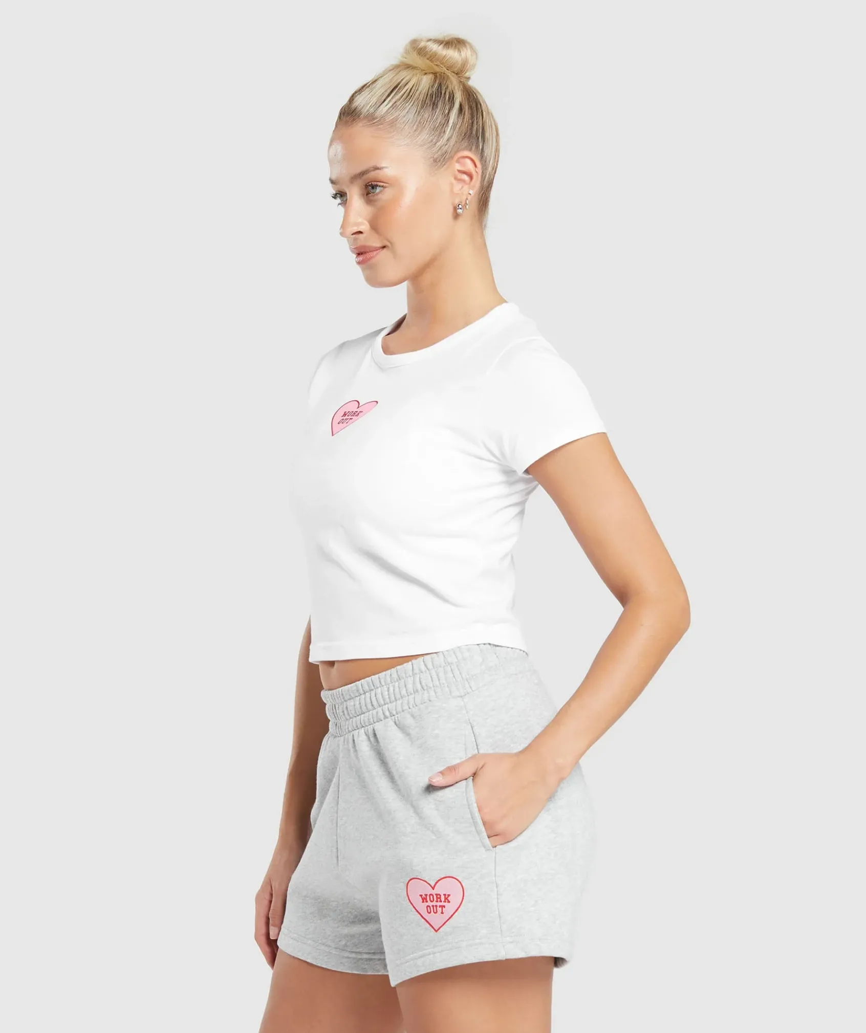 DAMES Gymshark Croptops|T-shirts*Love Hearts Crop Top