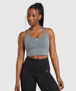 DAMES Gymshark Croptops|Tanktops*Marl Racer Crop Tank With Shelf