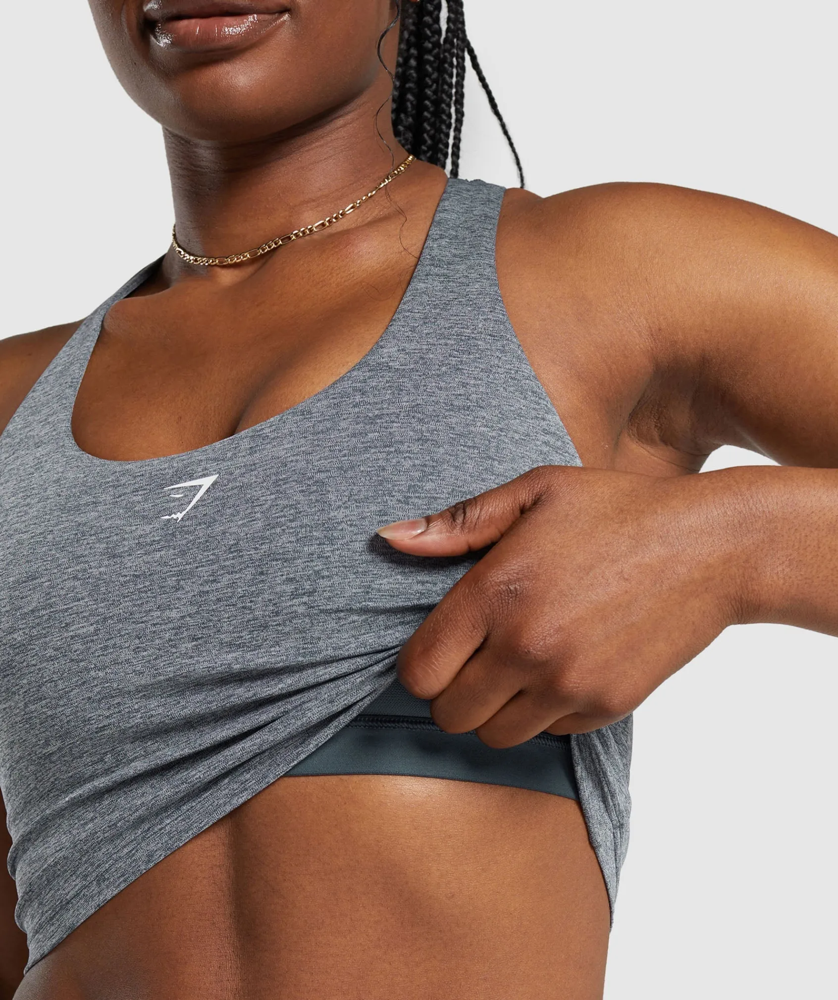 DAMES Gymshark Croptops|Tanktops*Marl Racer Crop Tank With Shelf