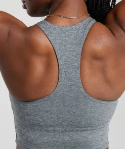 DAMES Gymshark Croptops|Tanktops*Marl Racer Crop Tank With Shelf