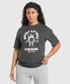 DAMES Gymshark T-shirts*Merry Liftmas Oversized T-Shirt