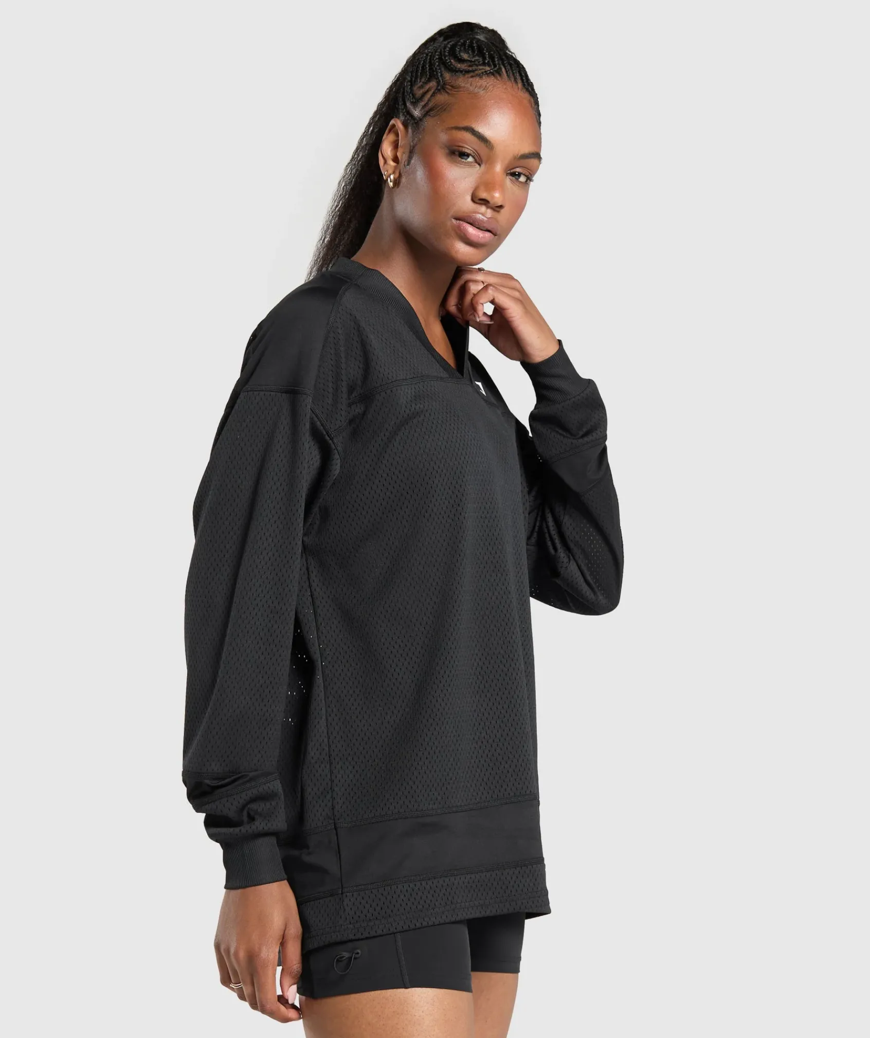 DAMES Gymshark T-shirts*Mesh Long Sleeve Varsity Top
