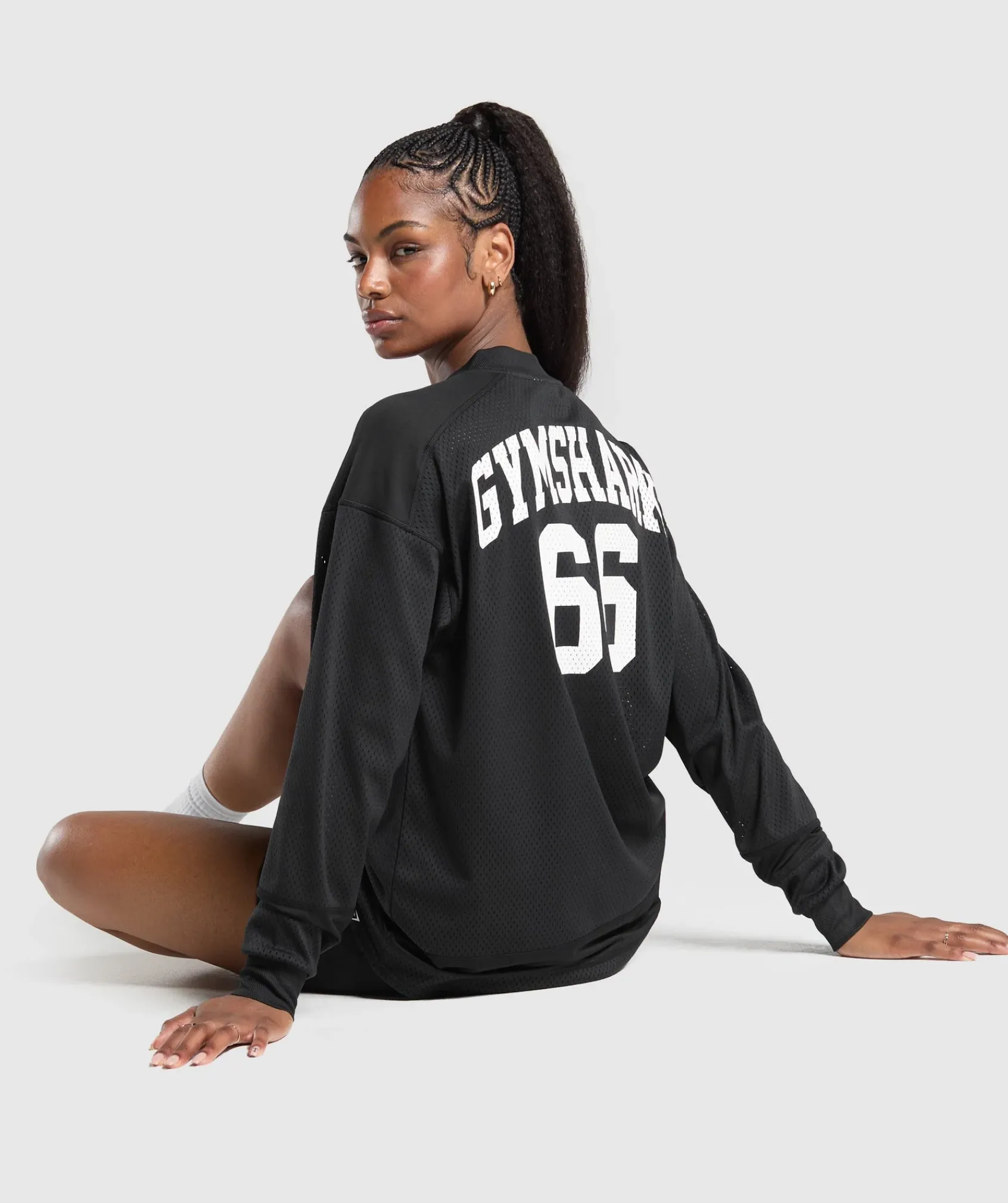 DAMES Gymshark T-shirts*Mesh Long Sleeve Varsity Top