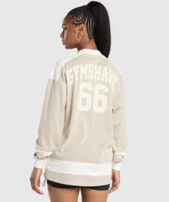 DAMES Gymshark T-shirts*Mesh Long Sleeve Varsity Top